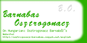 barnabas osztrogonacz business card